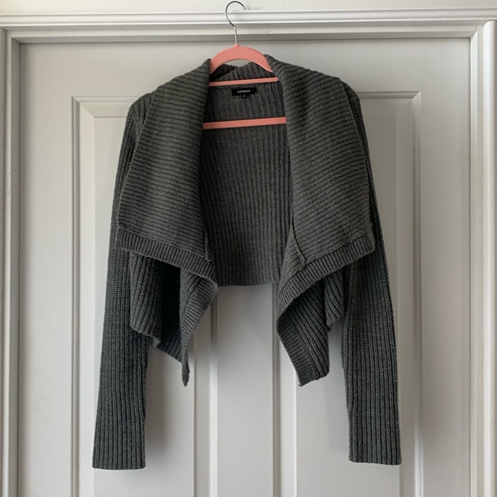 Express sweater with cropped back gently used